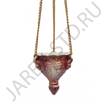 Подвесная лампада "Лилия", керамика, красная; h8,5.Арт.К-004/КР