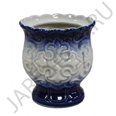 Настольная лампада "Лилия", керамика, синяя; h7,5.Арт.К-066/С
