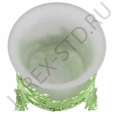 Настольная лампада в оправе, матовое стекло, зелёная; h5,5.Арт.Л-050/зел