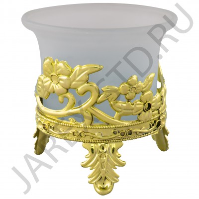 Настольная лампада в оправе, матовое стекло, золотой; h5,5.Арт.Л-050/зол