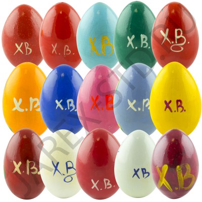 Яйцо пасхальное с росписью "ХВ", дерево, цвет в ассортименте; h7.Арт.ПЯ-Р-001