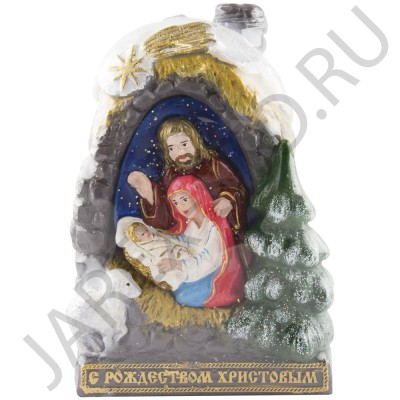 Свеча рождественская, парафиновая "Вертеп"; h17.Арт.СР-РВ/3312