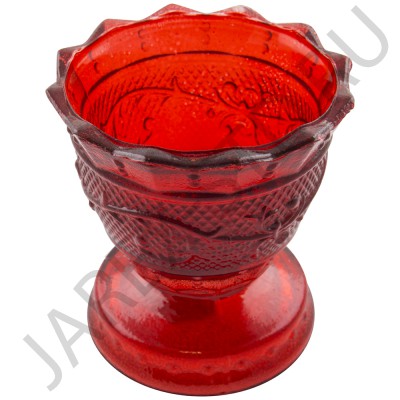 Настольная лампада "Лилия", стекло, красная; h8.Арт.СЛ-С-006/ЛК