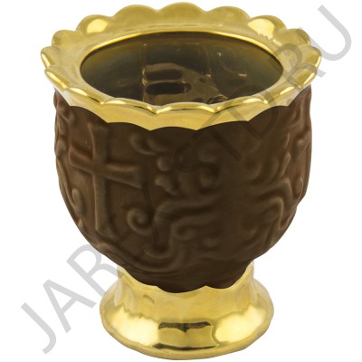Настольная лампада "Грааль", керамика, коричневая с золотом; h7.Арт.К-020/КОР