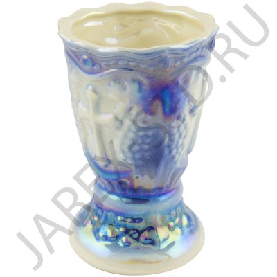 Настольная лампада "Виноград", керамика, синяя; h11,5.Арт.К-018/С