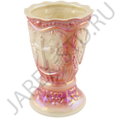 Настольная лампада "Виноград", керамика, красная; h11,5.Арт.К-018/КР