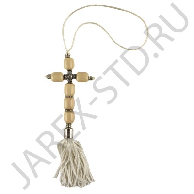 Автомобильная подвеска "Крест" , белый цвет, пластик; h27.Арт.АП-4879-1