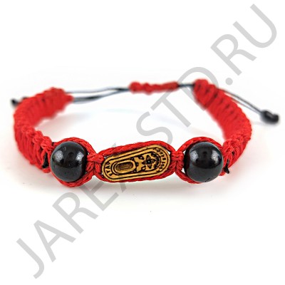 Браслет башмачок Спиридона Тримифунтского, ручное плетение,красный.Арт.Б-СТ/134/кр
