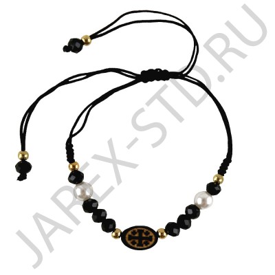 Браслет черный "Ника", искуственный камень.Арт.БН-4879-19