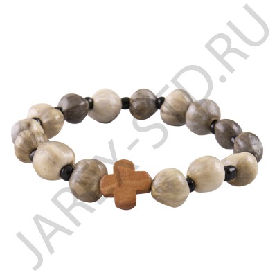 Браслет "Слезы Богородицы", бусенник, самшит.Арт.БГ-100