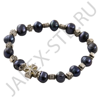 Браслет, речной жемчуг, тёмный.Арт.БЖ-001Т