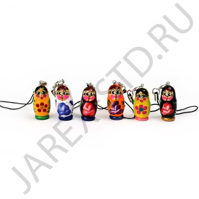 Брелок "Матрешка", с росписью, высота: 2,5см..Арт.БРМ/мал