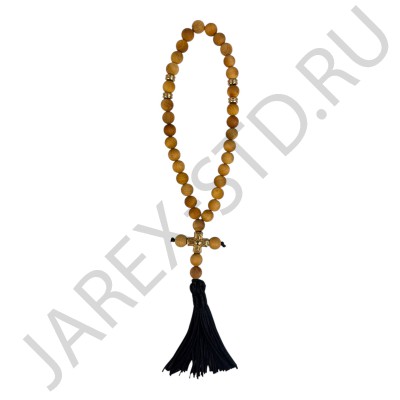 Чётки, дерево, металлический крестик ; 30.Арт.ЧД-4923-3