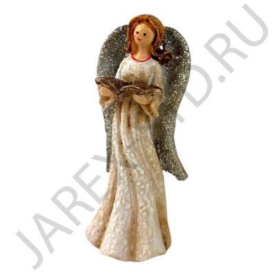 Фигурка "Ангел с книгой", полистоун; h10,5.Арт.А-6946-1