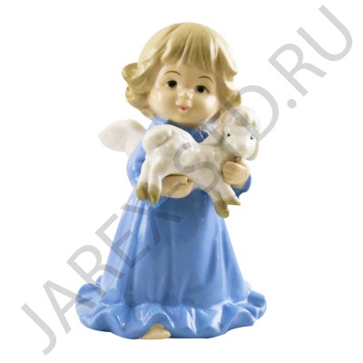 Фигурка "Ангел с агнцем", фарфор; h15.Арт.АФ-05906