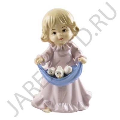 Фигурка "Ангел с цыплятами", фарфор; h15.Арт.АФ-05806