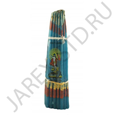 Голубые Иерусалимские свечи, обожжённые Благодатным огнём.Пучок 33 штуки; h16.Арт.С-И-3/Г