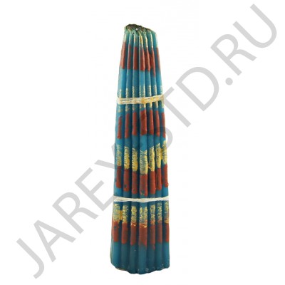 Голубые Иерусалимские свечи, обожжённые Благодатным огнём.Пучок 33 штуки; h16.Арт.С-И-3/Г