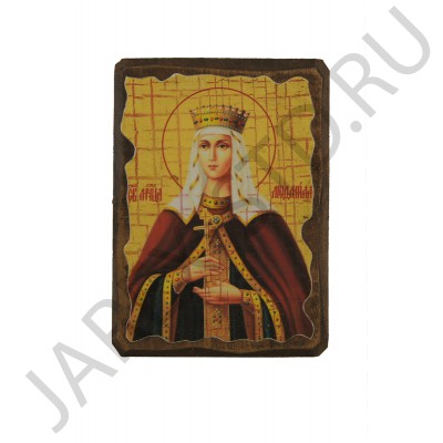 Икона "Людмила", дерево под старину, печать-краска; 7*10.Арт.И-СТИ/228