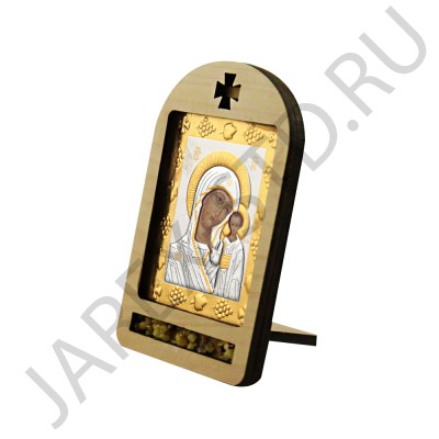 Икона настольная с ладаном, дерево "Казанская"; 5*8.Арт.ИН-053