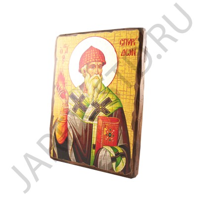 Икона "Спиридон Тримифунтский", дерево под старину, печать-краска; 21*28.Арт.И-СТ-004/134