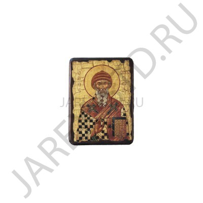 Икона "Спиридон Тримифунтский", дерево под старину, печать-краска; 30*42.Арт.И-СТ-005/137