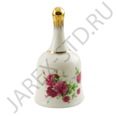 Колокольчик с цветами, керамика; h7,5.Арт.КК-Ц-6