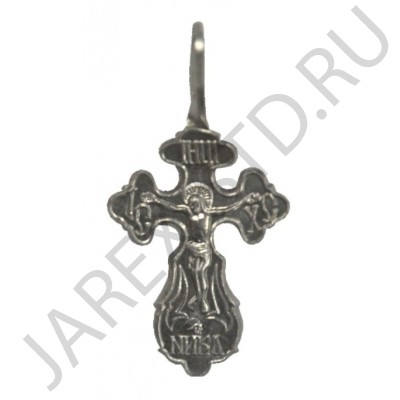 Православный нательный крест, металл, белый; h3,2.Арт.КН-007-26