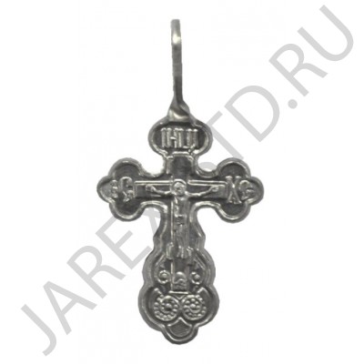 Православный нательный крест, металл, белый; h3,2.Арт.КН-007-28