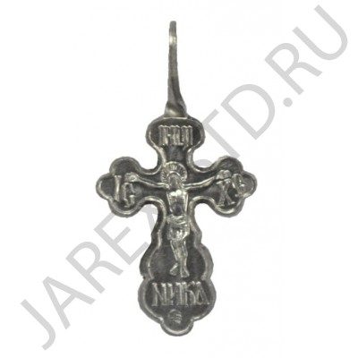 Православный нательный крест, металл, белый; h3,2.Арт.КН-007-29
