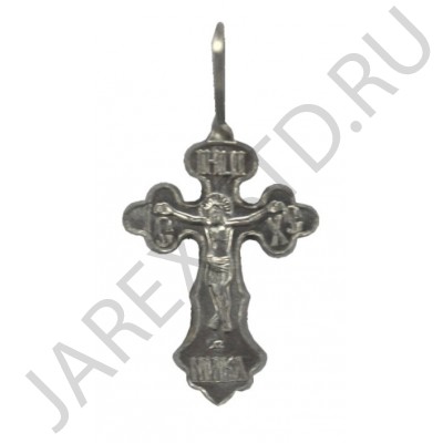 Православный нательный крест, металл, белый; h3,2.Арт.КН-007-32