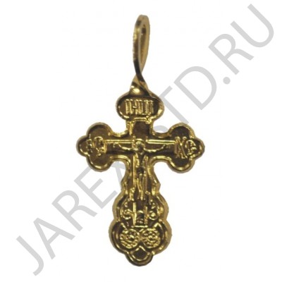 Православный нательный крест, металл, жёлтый; h3,2.Арт.КН-006-17