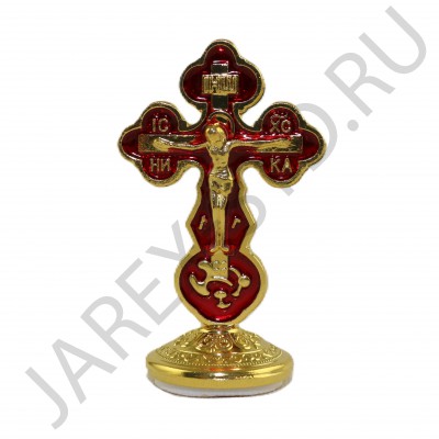 Крест "Спаси и Сохрани" на подставке, скотч, металл, эмаль; h5,5.Арт.КА-4879-18