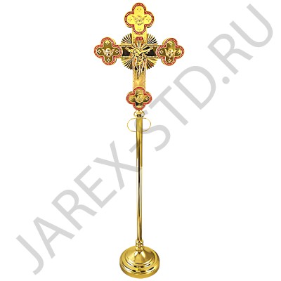 Крест запрестольный, латунь, эмаль; h150