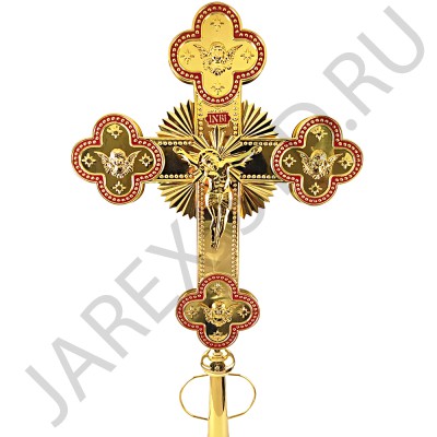 Крест запрестольный, латунь, эмаль; h150