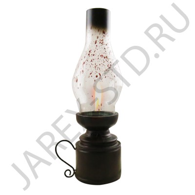 Лампа декоративная со свечой, под старину, стекло; h25,5.Арт.ЛК-14