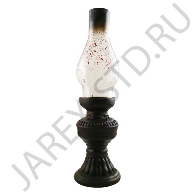 Лампа декоративная со свечой под старину, стекло, 31 см