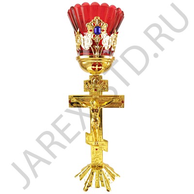 Лампада настольная "Крест", камни; h26,5.Арт.ЛН-054