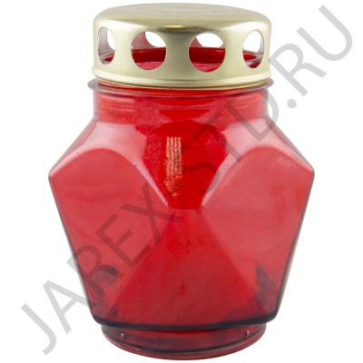 Лампада неугасимая, стекло, металлическая крышка, красная; h11.Арт.S-015/059w//XR-202XX