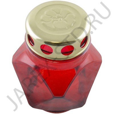 Лампада неугасимая, стекло, металлическая крышка, красная; h11.Арт.S-015/059w//XR-202XX