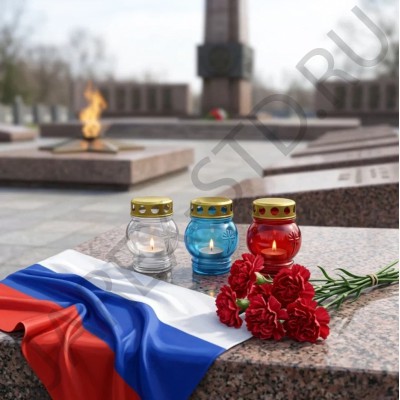 Лампада неугасимая, стекло, с крестом, металлическая крышка, микс триколор, 9,5 см