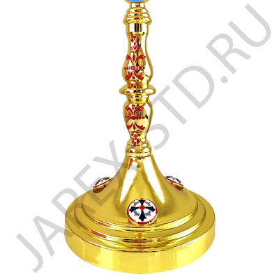 Лампада напрестольная "Крест", цинковый сплав, эмаль, камни; h60.Арт.ЛН-В117