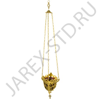 Подвесная лампада, цветное стекло, металлическая оправа, золото, 110,5 см