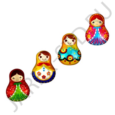 Магнит с росписью " Матрешка",эпоксидная смола;3 D, 5*4.Арт.МГ-6652-1