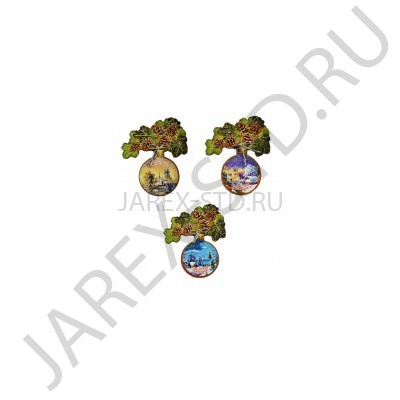 Магнит "С Рождеством Христовым", дерево; 9,5*9,5.Арт.И-НД-013