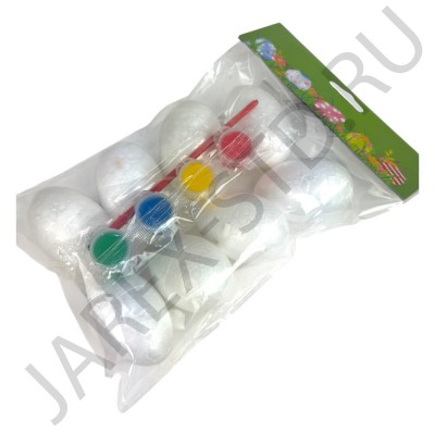 Набор пасхальный «Яйца и краски», яйца белые, краски цветные, 8 шт