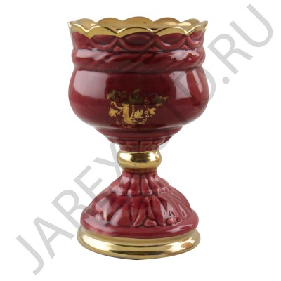 Настольная лампада "Грааль", керамика, красная; h14,5.Арт.КЦ-021/кр