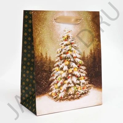 Пакет подарочный «Ёлочка в лесу», 18 ×23 ×10 см