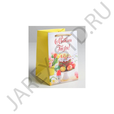 Пакет «Со Светлой Пасхой», ламинированный, вертикальный, 12×18×12 см
