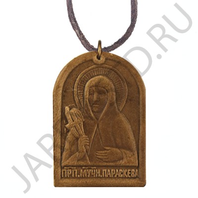 "Параскева", нательная икона на шнурке, кожа.Арт.ОШК-001\106